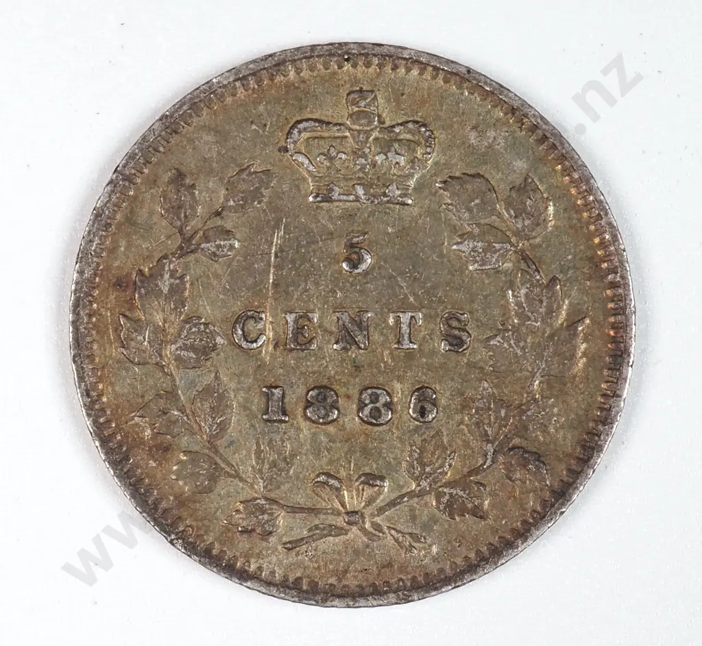 Canada 1886 Five Cents, Very Fine Image 1++