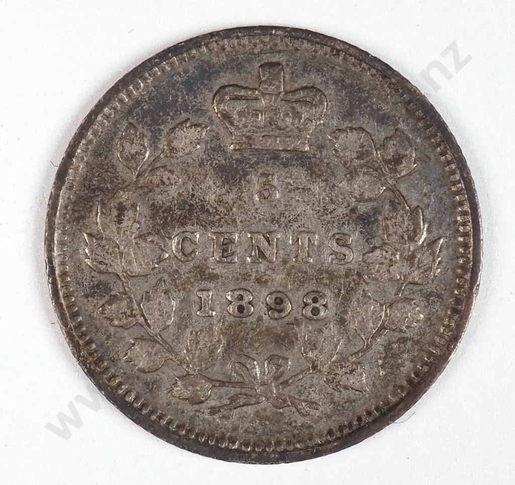 Canada 1898 Five Cents, Fine Image 1++