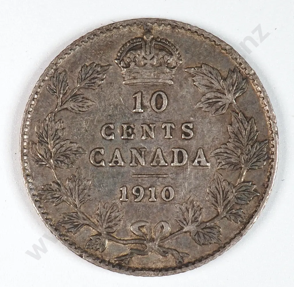 Canada 1910 Ten Cents, Very Fine Image 1++
