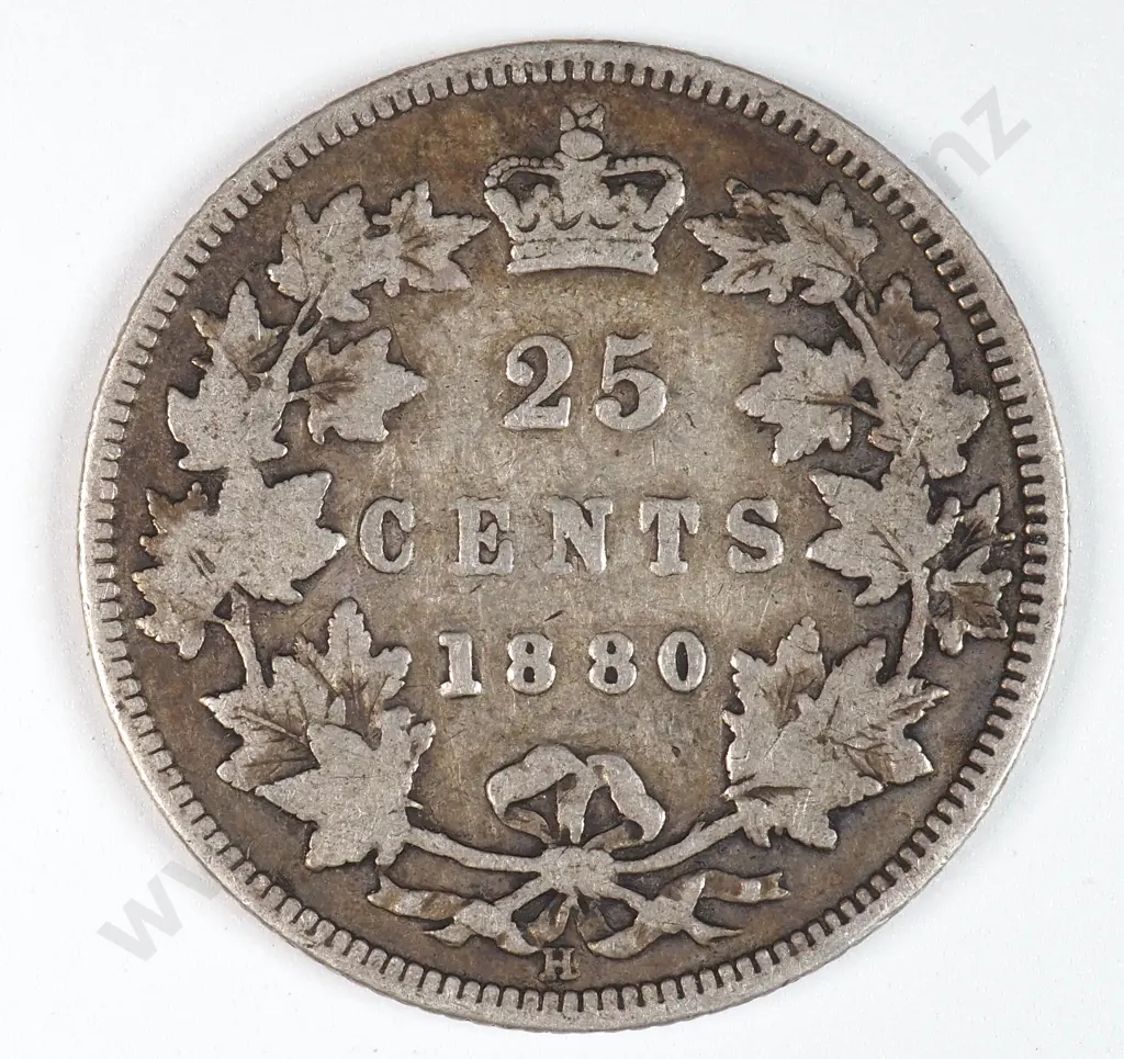 Canada 1880 'H' Twenty Five Cents, Very Good Image 1++