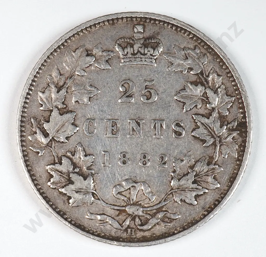 Canada 1882 'H' Twenty Five Cents, Very Fine Image 1++