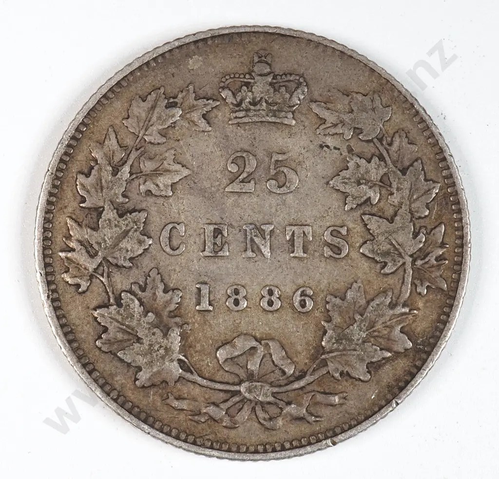 Canada 1886 Twenty Five Cents, Fine Image 1++