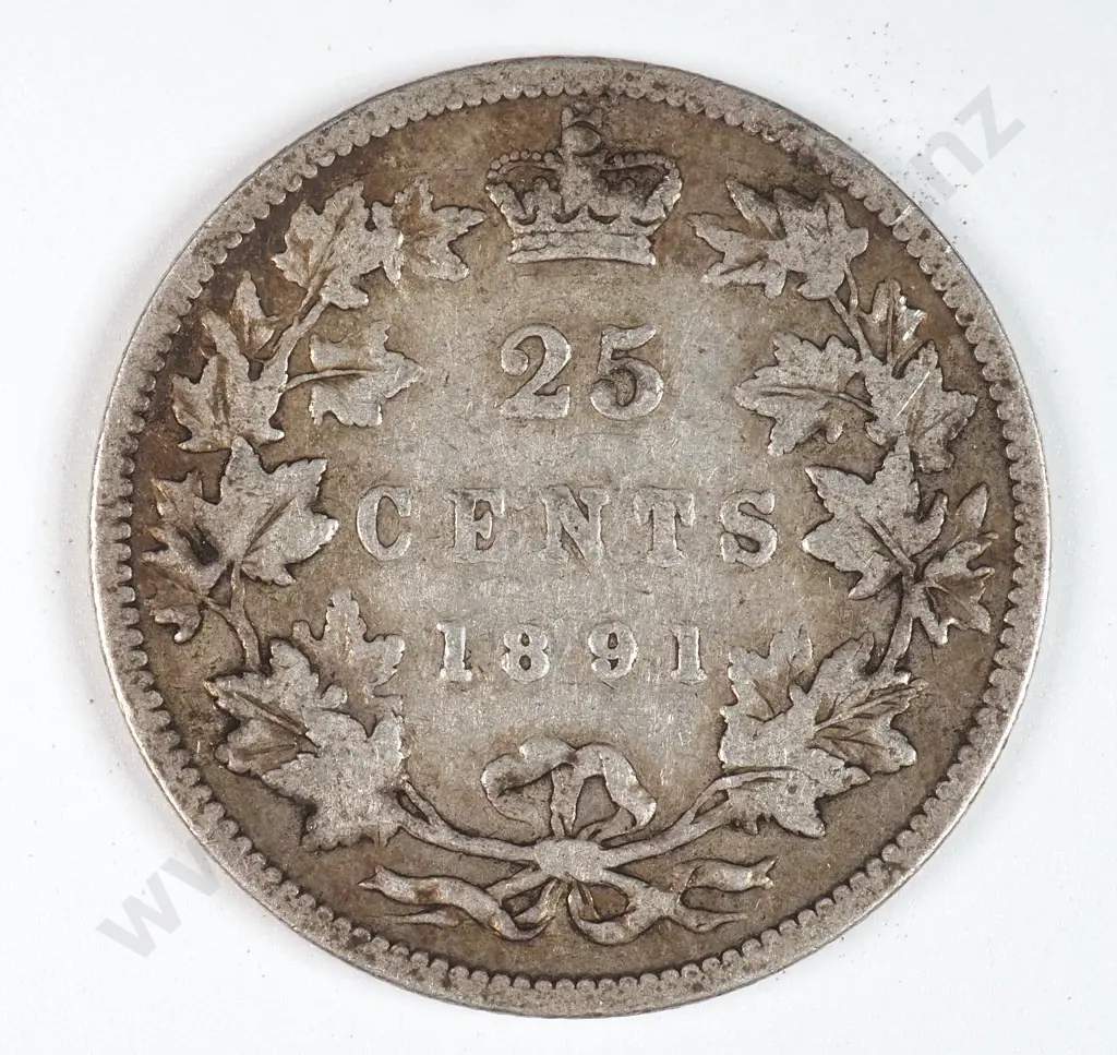 Canada 1891 Twenty Five Cents, Very Good Image 1++