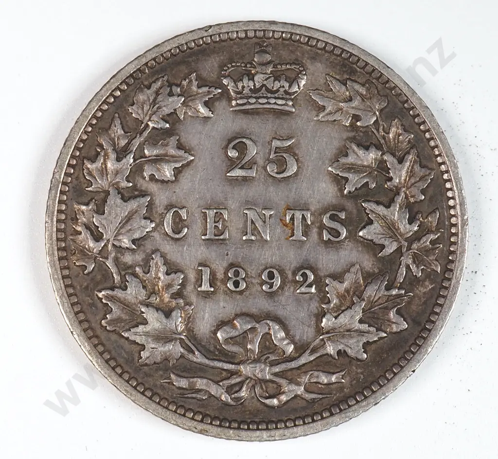 Canada 1892 Twenty Five Cents, Extremely Fine Image 1++