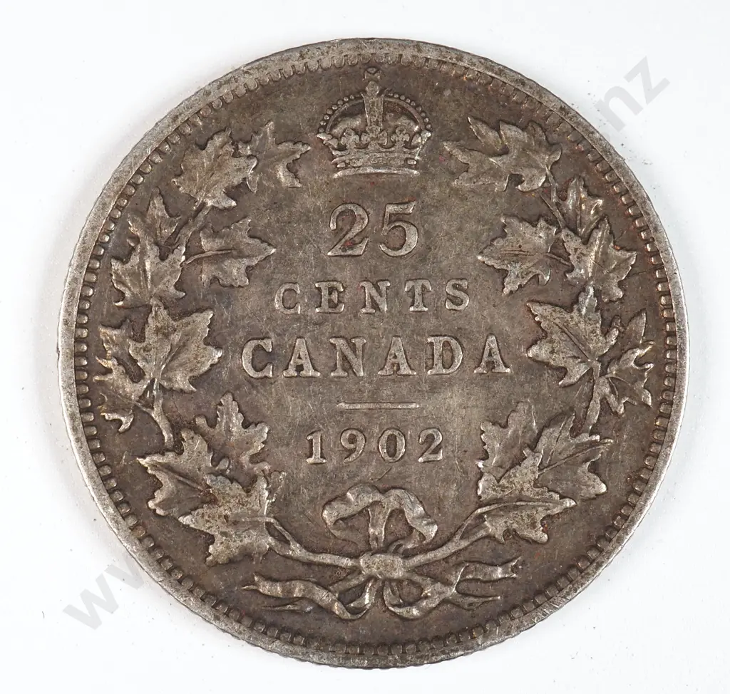 Canada 1902 Twenty Five Cents, Fine Image 1++