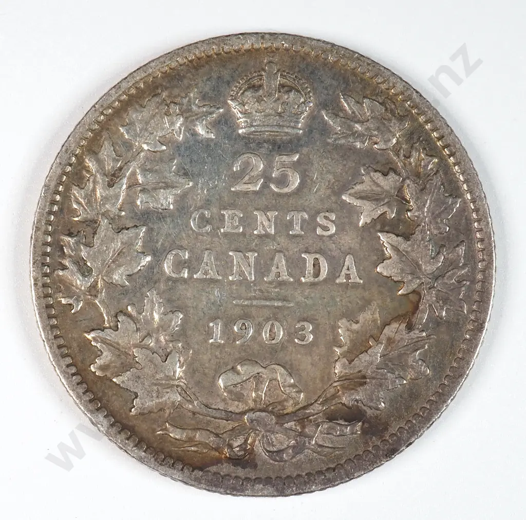 Canada 1903 Twenty Five Cents, Fine Image 1++