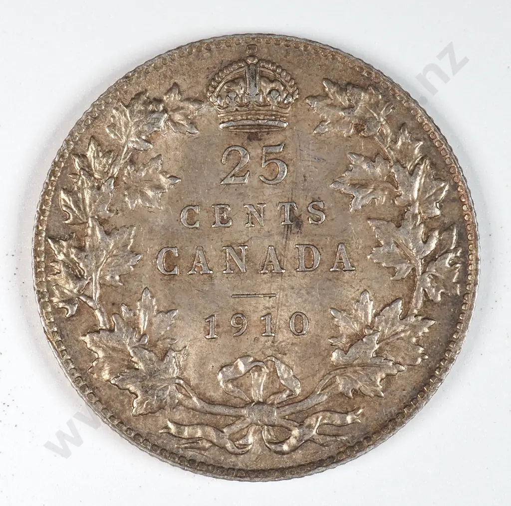 Canada 1910 Twenty Five Cents, Extremely Fine Image 1++