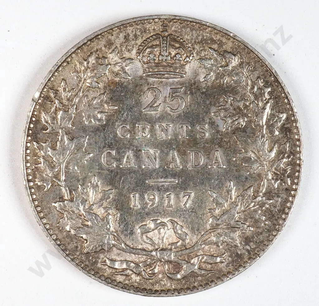Canada 1917 Twenty Five Cents, Extremely Fine Image 1++