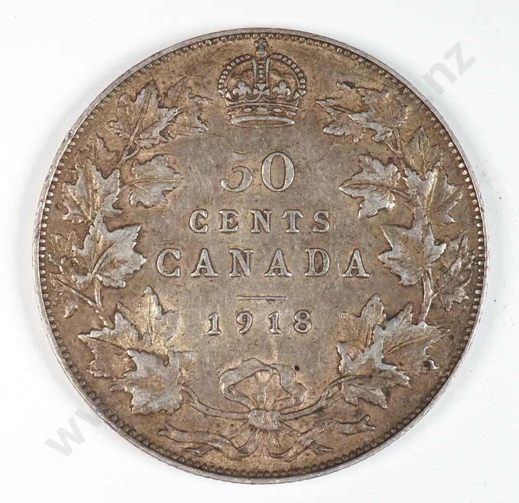 Canada 1918 Fifty Cents, Very Fine Image 1++