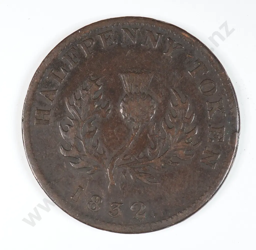 Canada 1832 Nova Scotia Halfpenny Token, Very Fine Image 1++