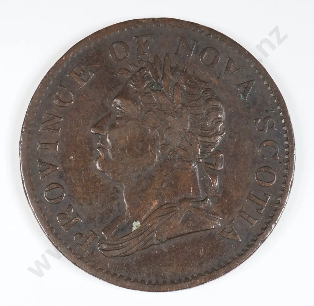 Canada 1832 Nova Scotia Halfpenny Token, Very Fine Image 1++