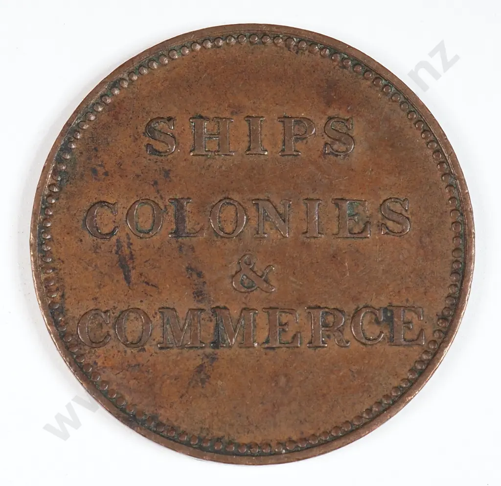 Canada C.1835 Ships Colonies Commerce Token, Very Fine Image 1++