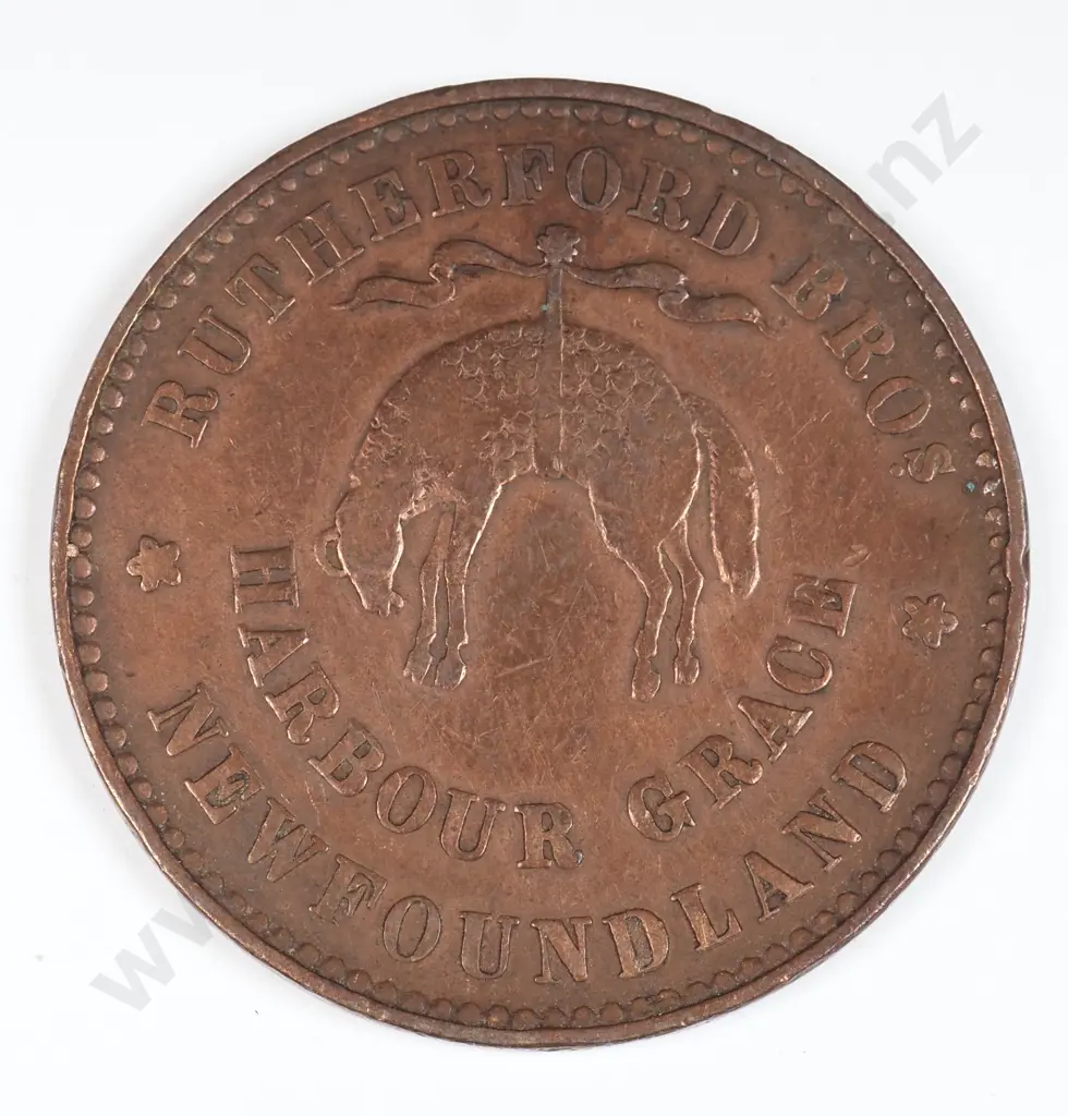 Canada 1846 Newfoundland Halfpenny Token, Very Fine Image 1++