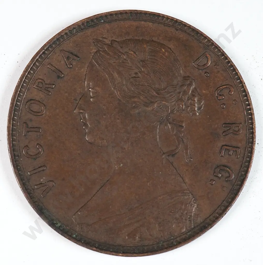 Canada 1876 Newfoundland Halfpenny Token, Very Fine Image 1++