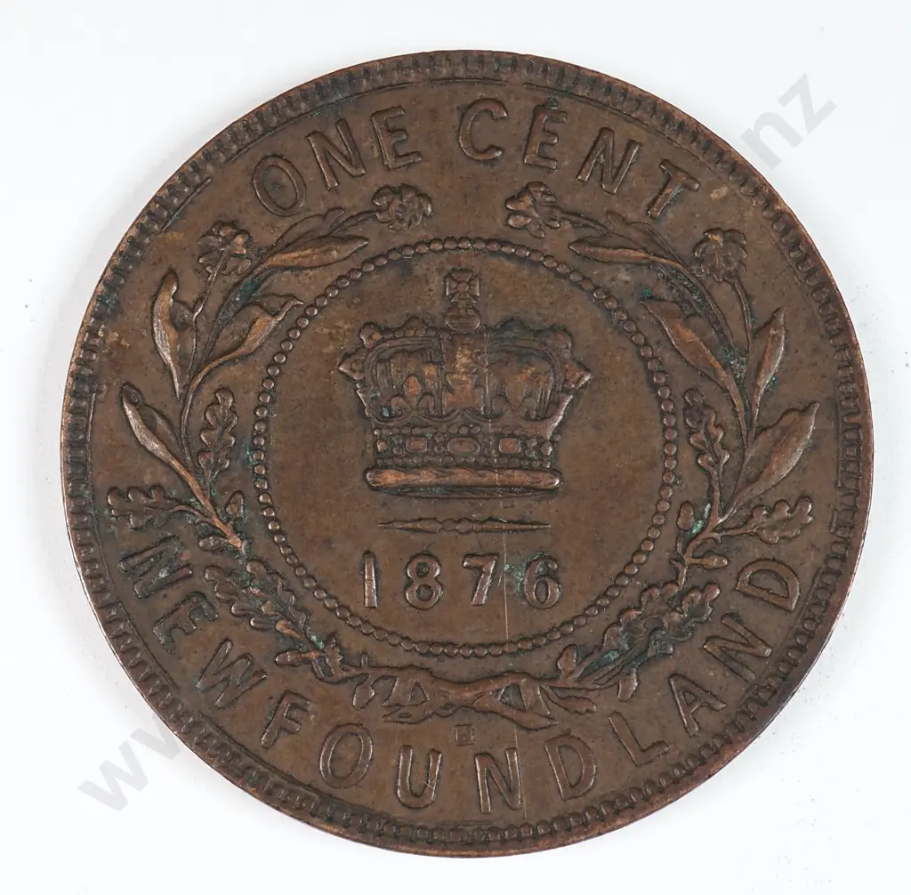 Canada 1876 Newfoundland Halfpenny Token, Very Fine Image 1++