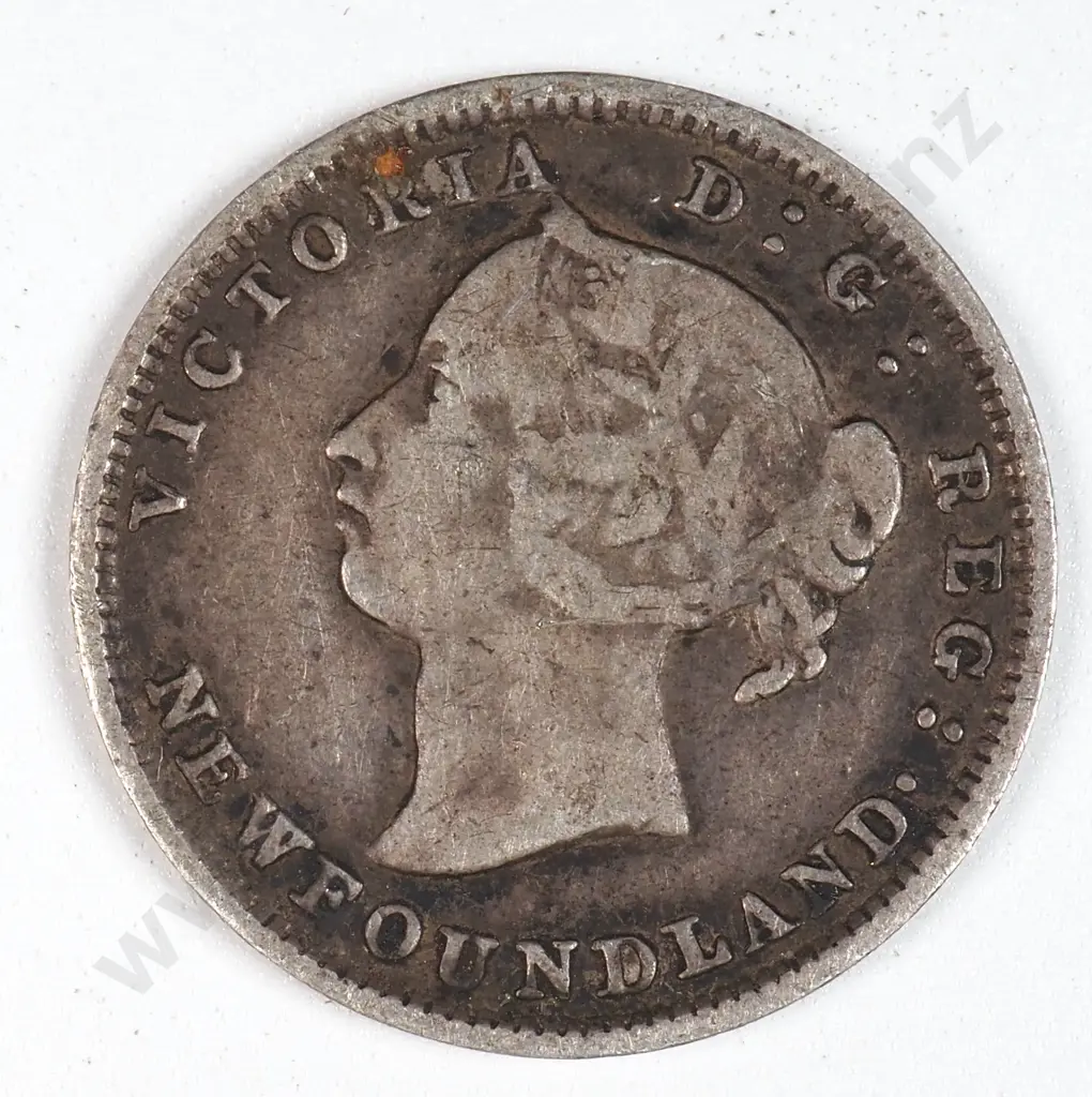 Canada 1894 Newfoundland Five Cents, Fine Image 1++
