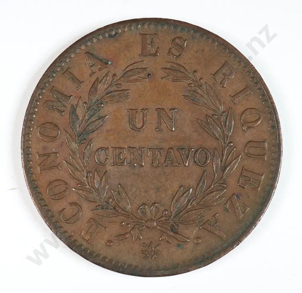 Chile 1853 One Centavo, Extremely Fine Image 1++