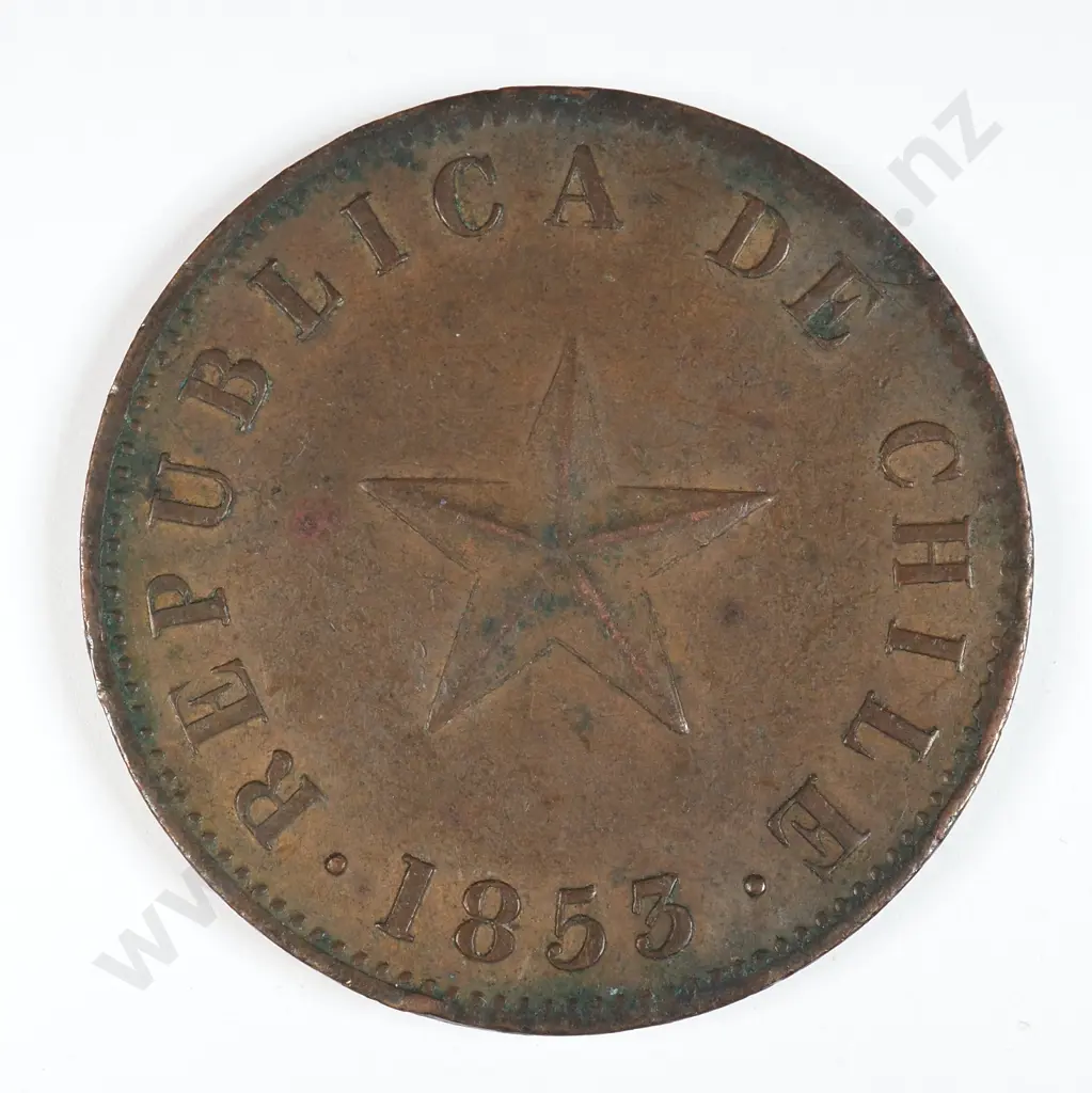 Chile 1853 One Centavo, Extremely Fine Image 1++