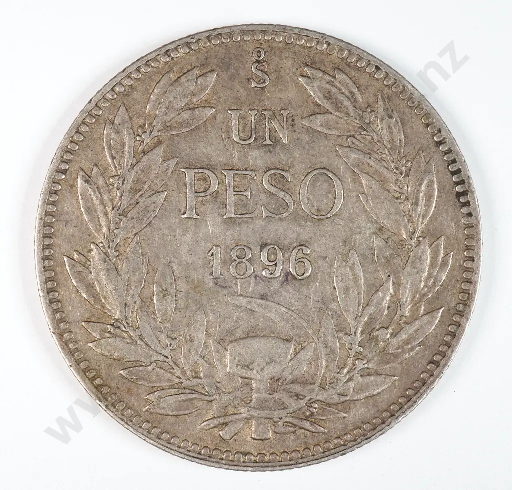 Chile 1896 One Peso, Very Fine Image 1++