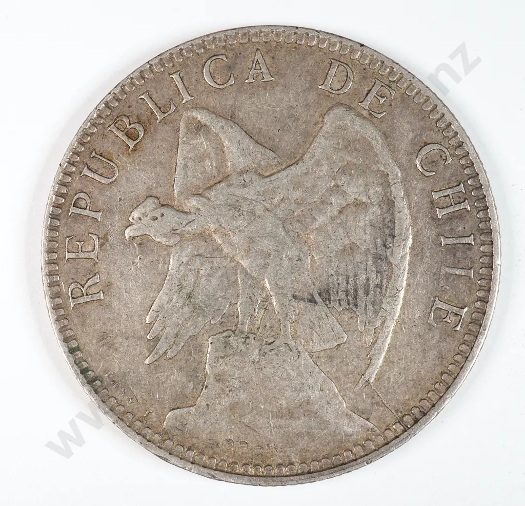 Chile 1896 One Peso, Very Fine Image 1++
