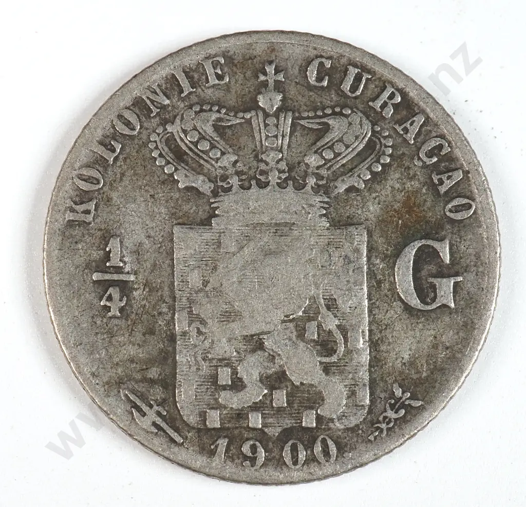 Curacao 1900 Quarter Gulden, Fine Image 1++