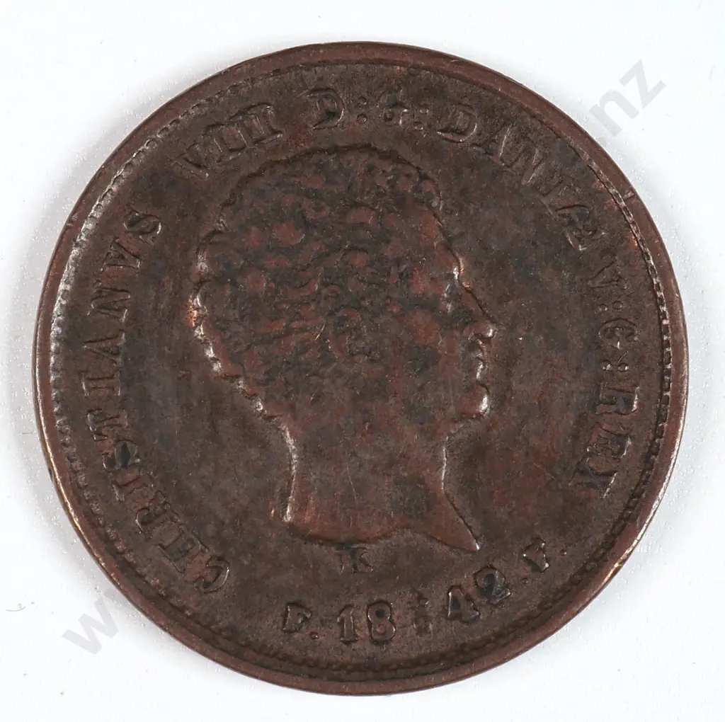 Denmark 1842 One Fifth Rigsbankskilling, Very Fine Image 1++