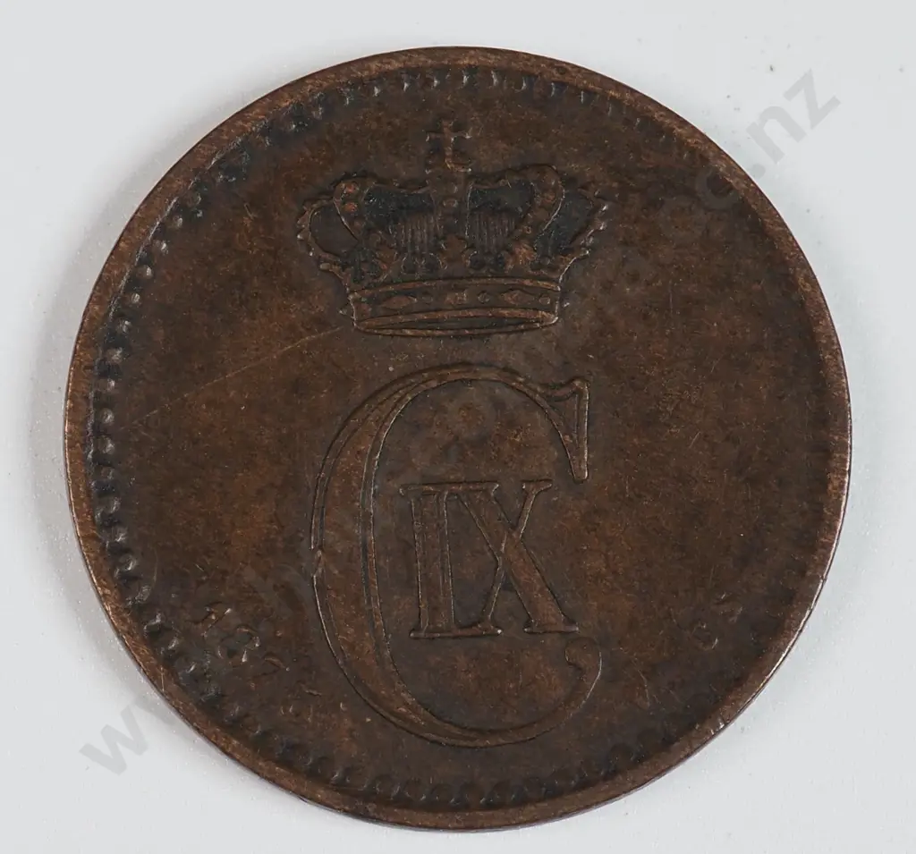 Denmark 1875 One Ore, Very Fine Image 1++