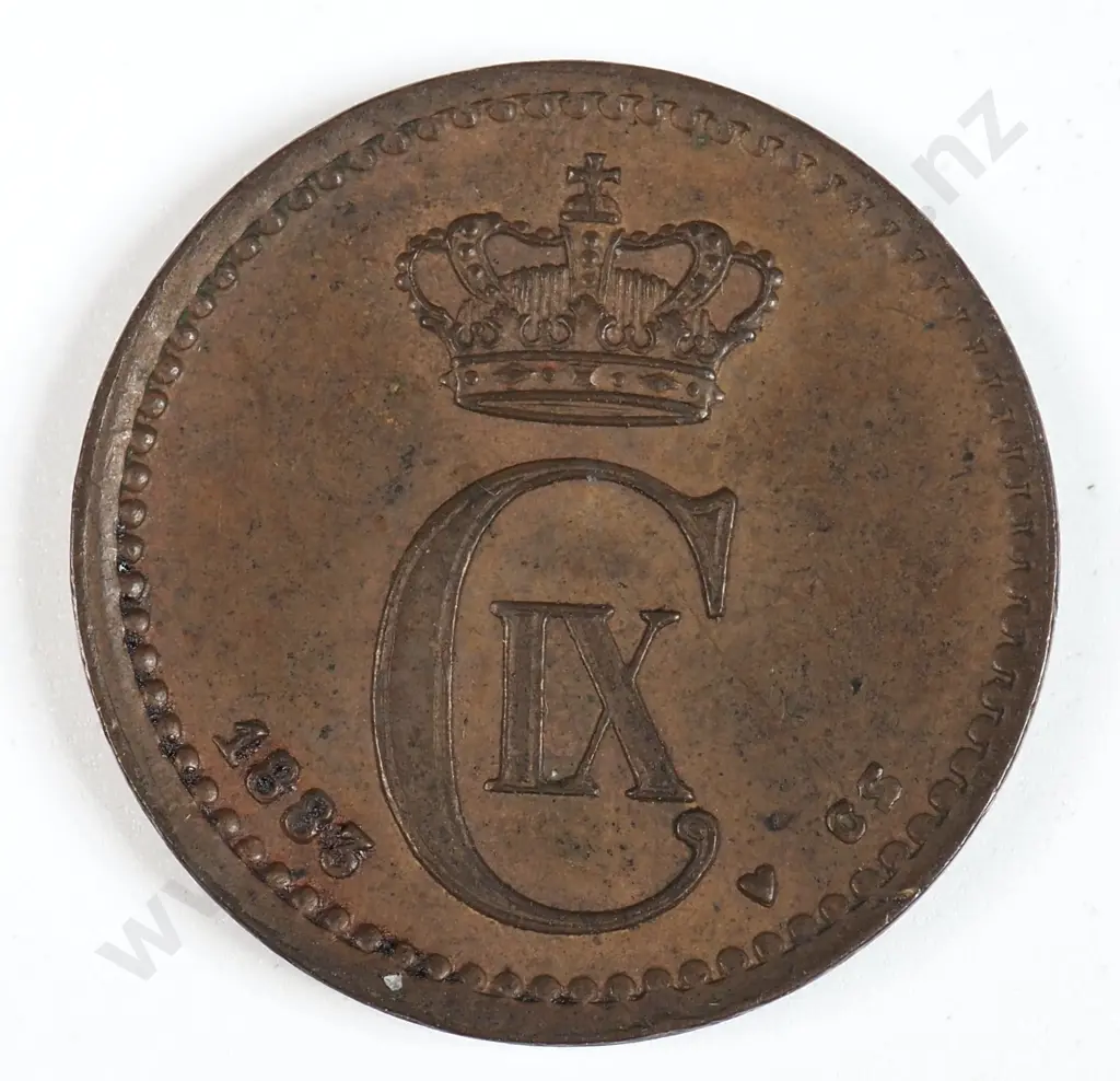 Denmark 1883 One Ore, Extremely Fine Image 1++