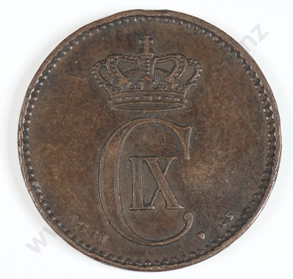 Denmark 1881 Two Ore, Very Fine Image 1++