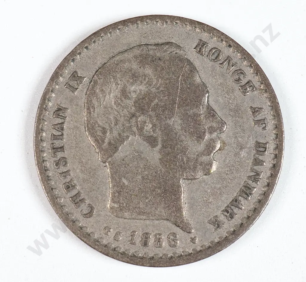 Denmark 1886 Ten Ore, Fine Image 1++