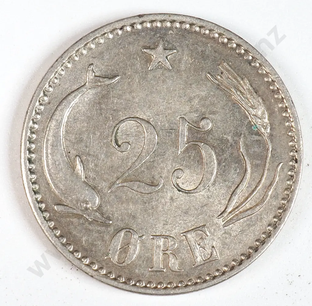 Denmark 1900 Twenty Five Ore, Uncirculated Image 1++