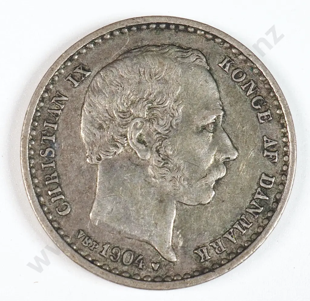 Denmark 1904 Twenty Five Ore, Very Fine Image 1++