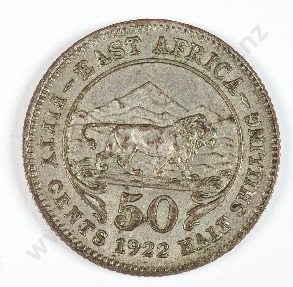 East Africa 1922 Fifty Cents, Extremely Fine Image 1++