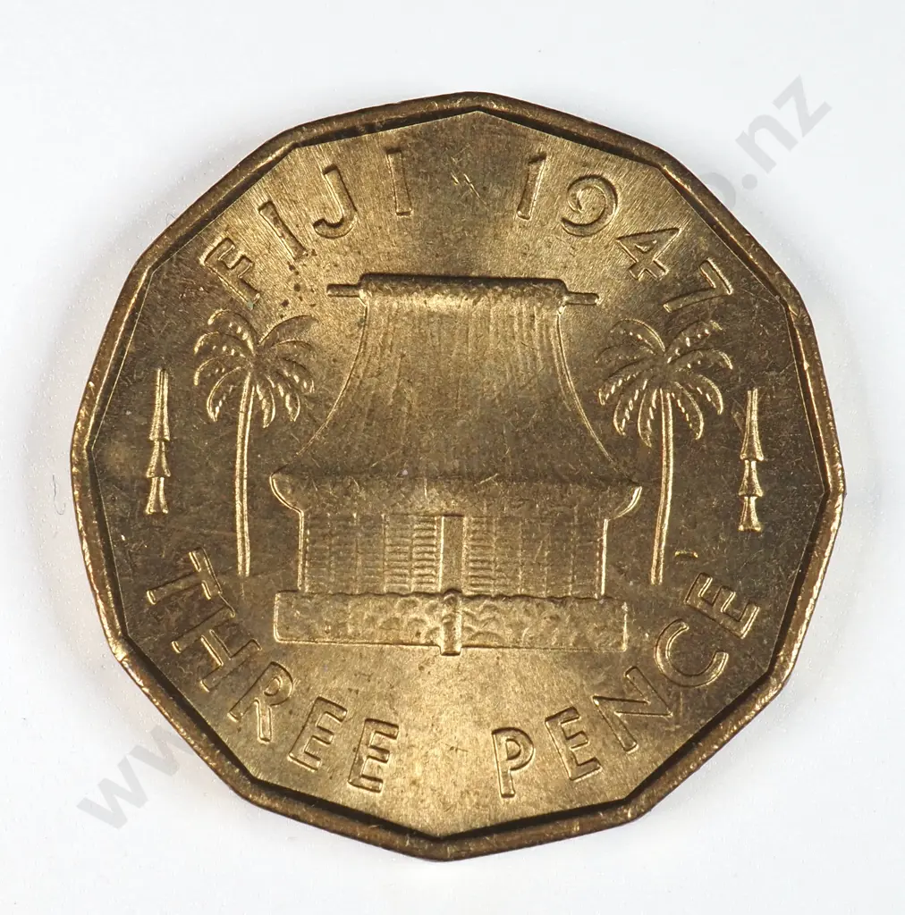 Fiji 1947 Threepence, Uncirculated Image 1++