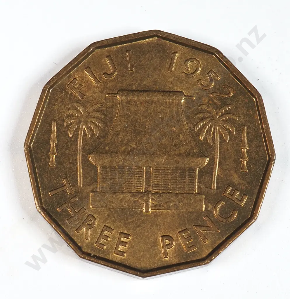 Fiji 1952 Threepence, Uncirculated Image 1++