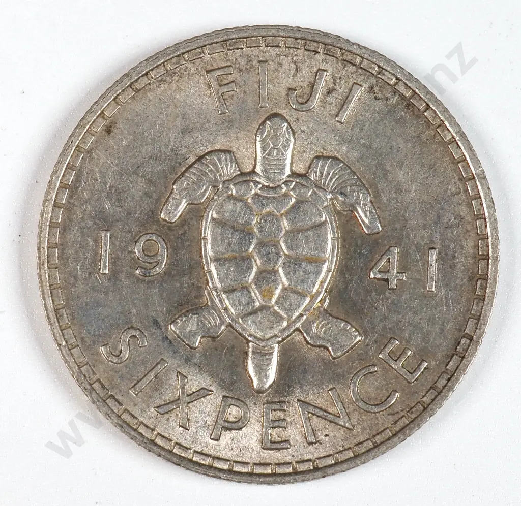 Fiji 1941 Sixpence, Extremely Fine Image 1++