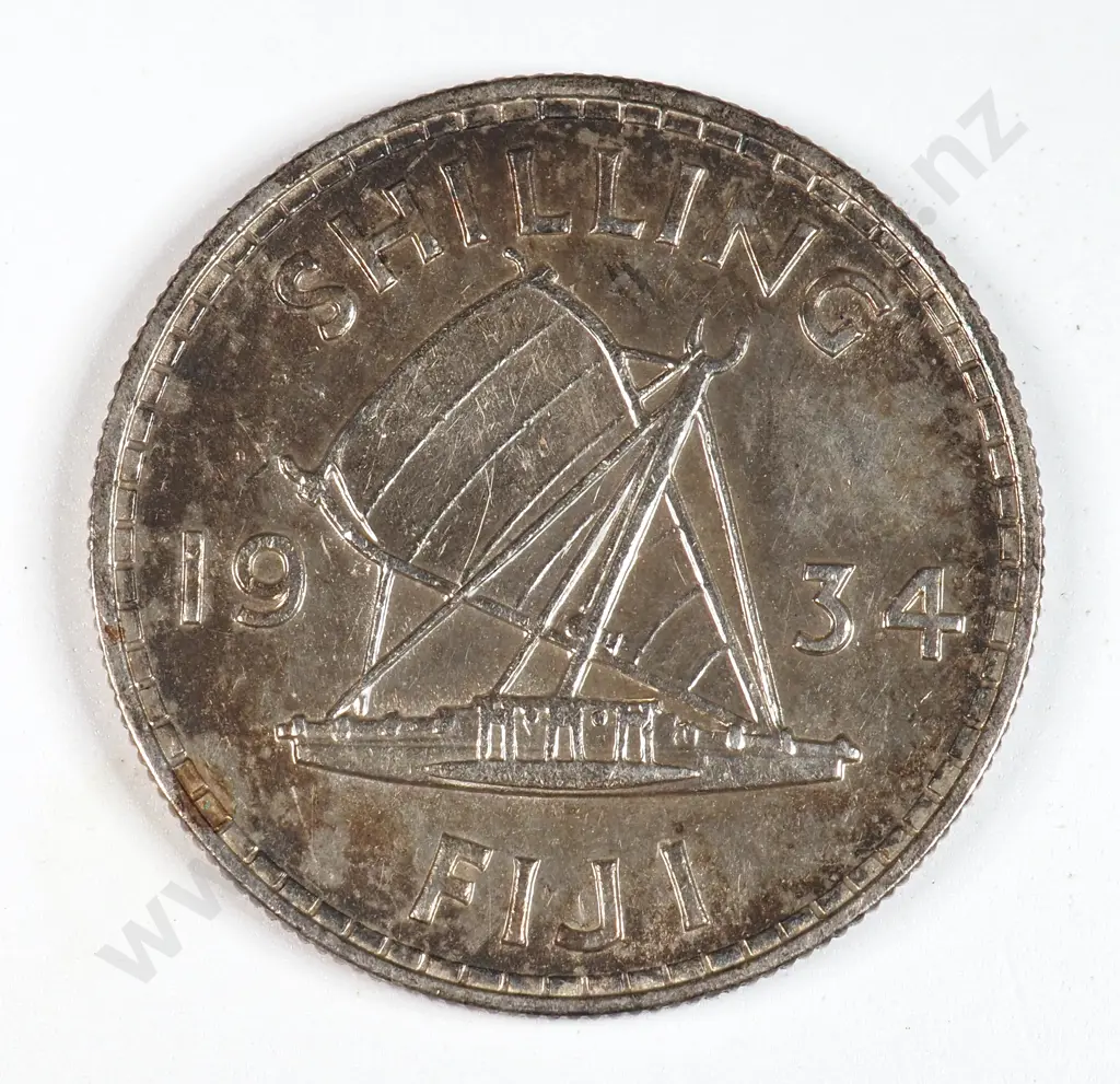 Fiji 1934 Shilling, Almost Uncirculated Image 1++