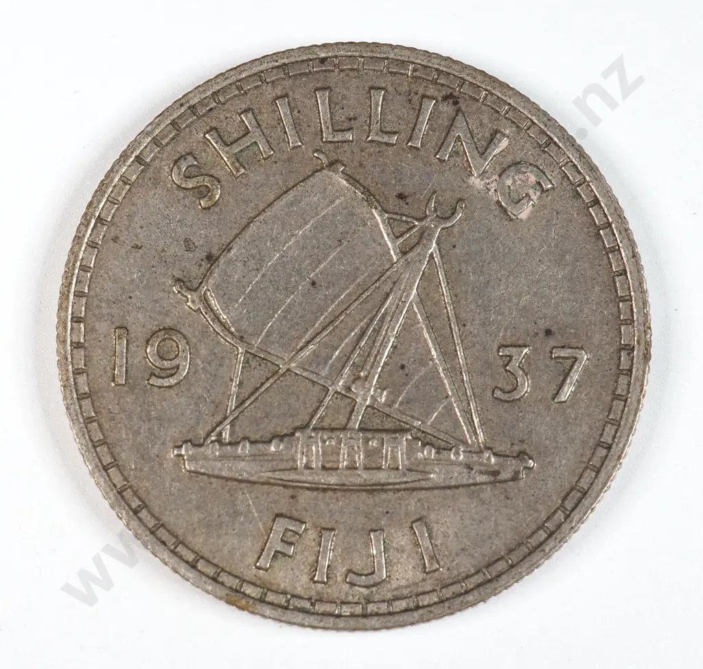 Fiji 1937 Shilling, Extremely Fine Image 1++