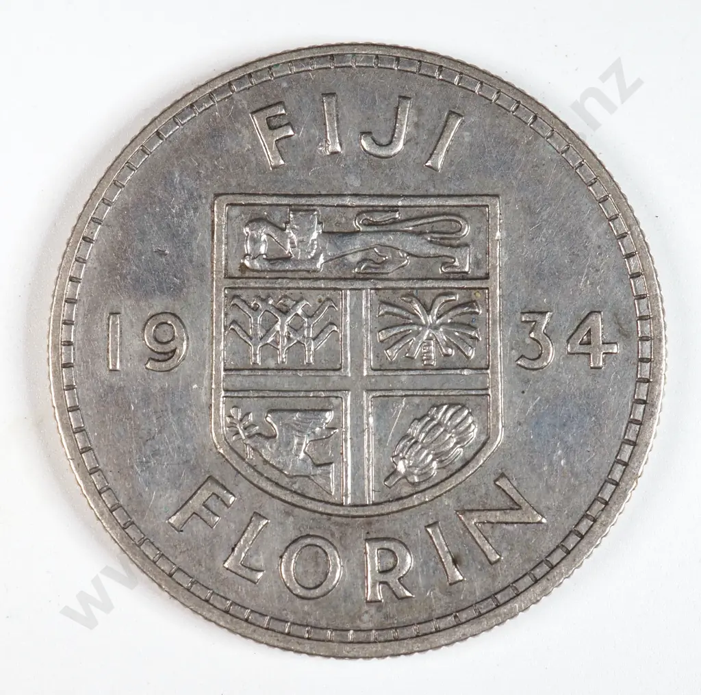 Fiji 1934 Florin, Extremely Fine Image 1++