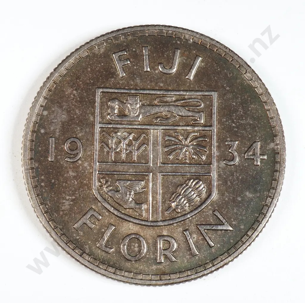 Fiji 1934 Florin, Uncirculated Image 1++