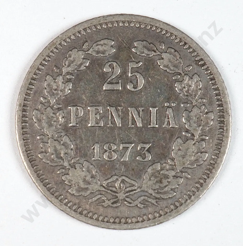 Finland 1873 Twenty Five Pennia, Very Fine Image 1++