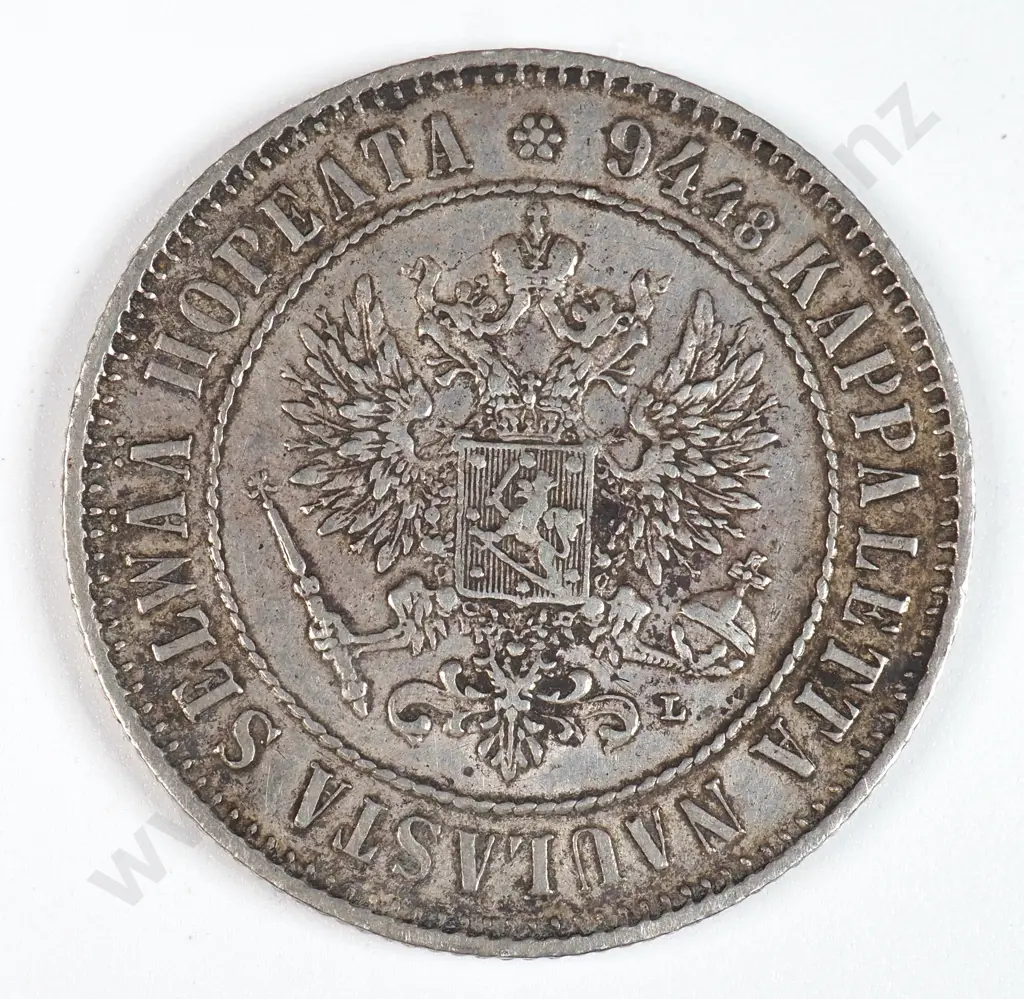 Finland 1907 One Markka, Extremely Fine Image 1++