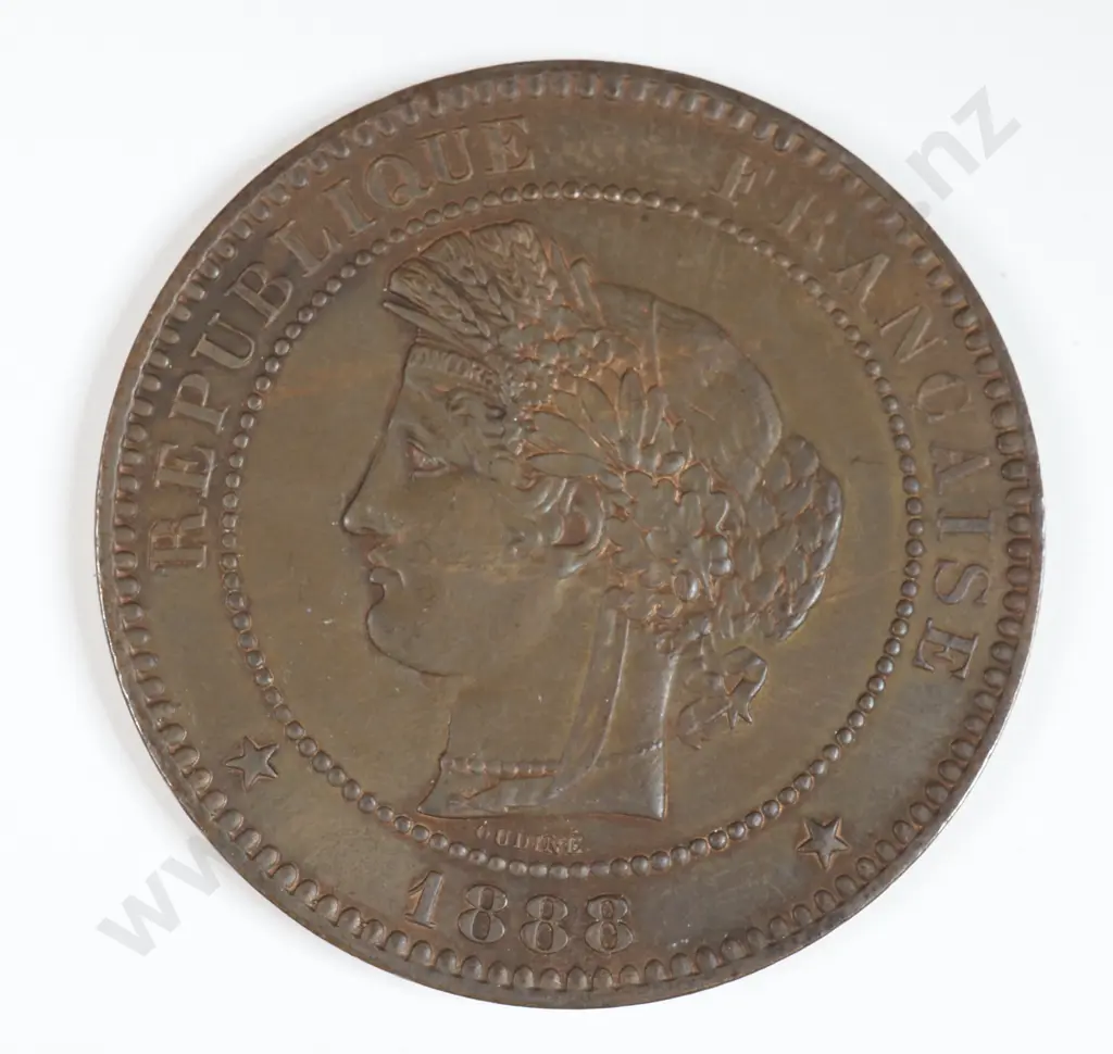 France 1888 'A' Ten Centimes, Extremely Fine Image 1++
