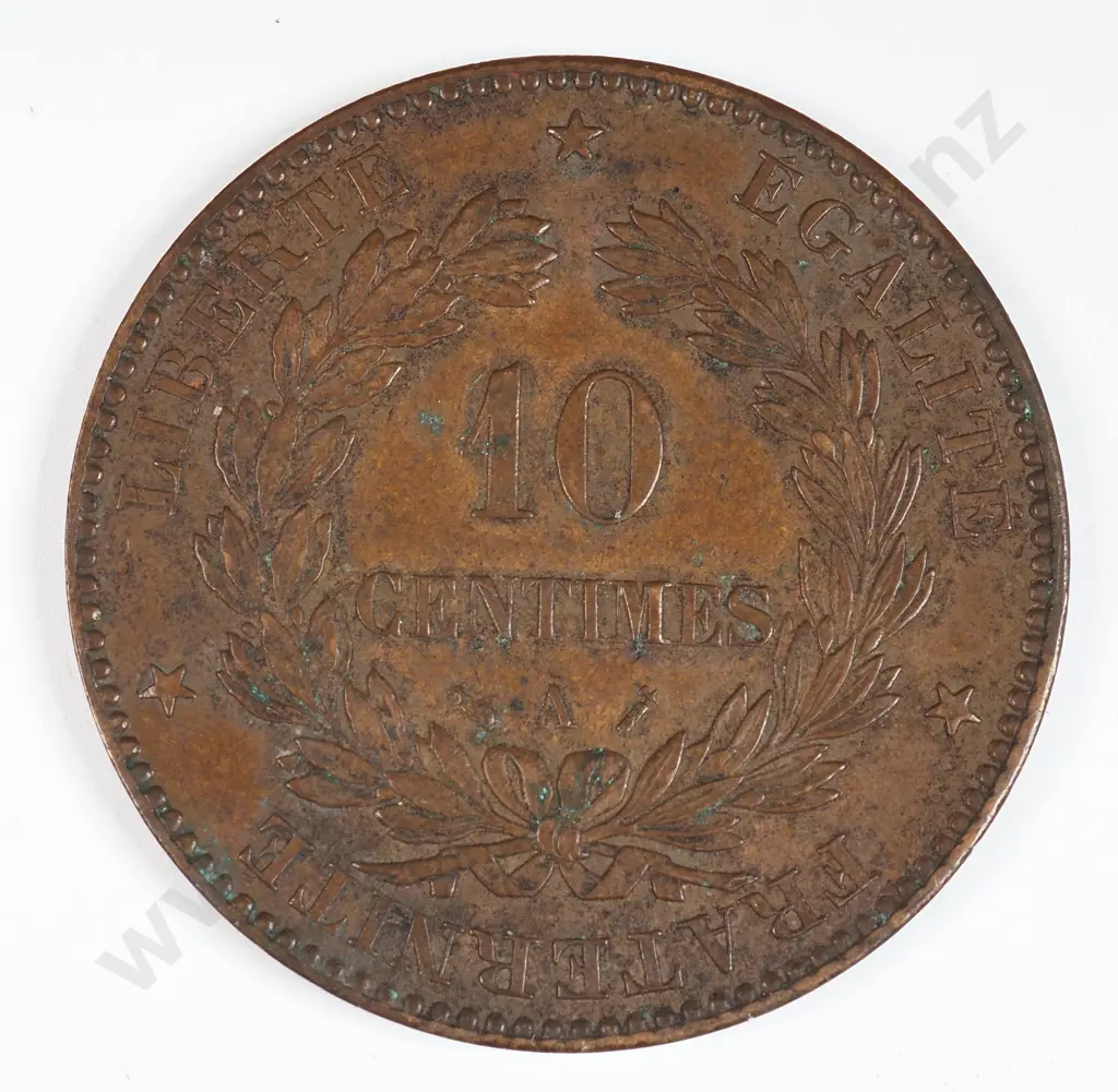 France 1891 'A' Ten Centimes, Extremely Fine Image 1++