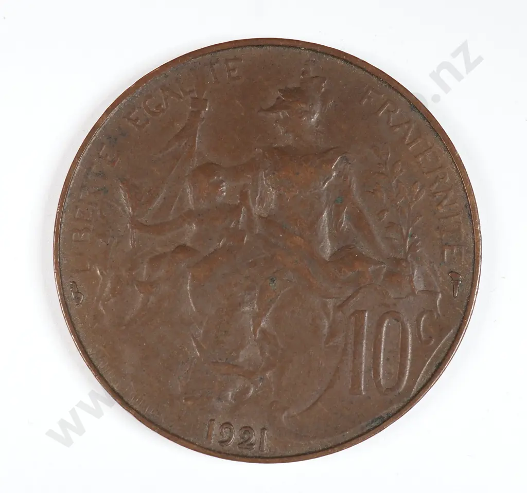 France 1921 Ten Centimes, Very Fine Image 1++