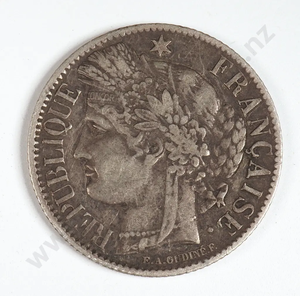 France 1851 'A' One Franc, Very Fine Image 1++