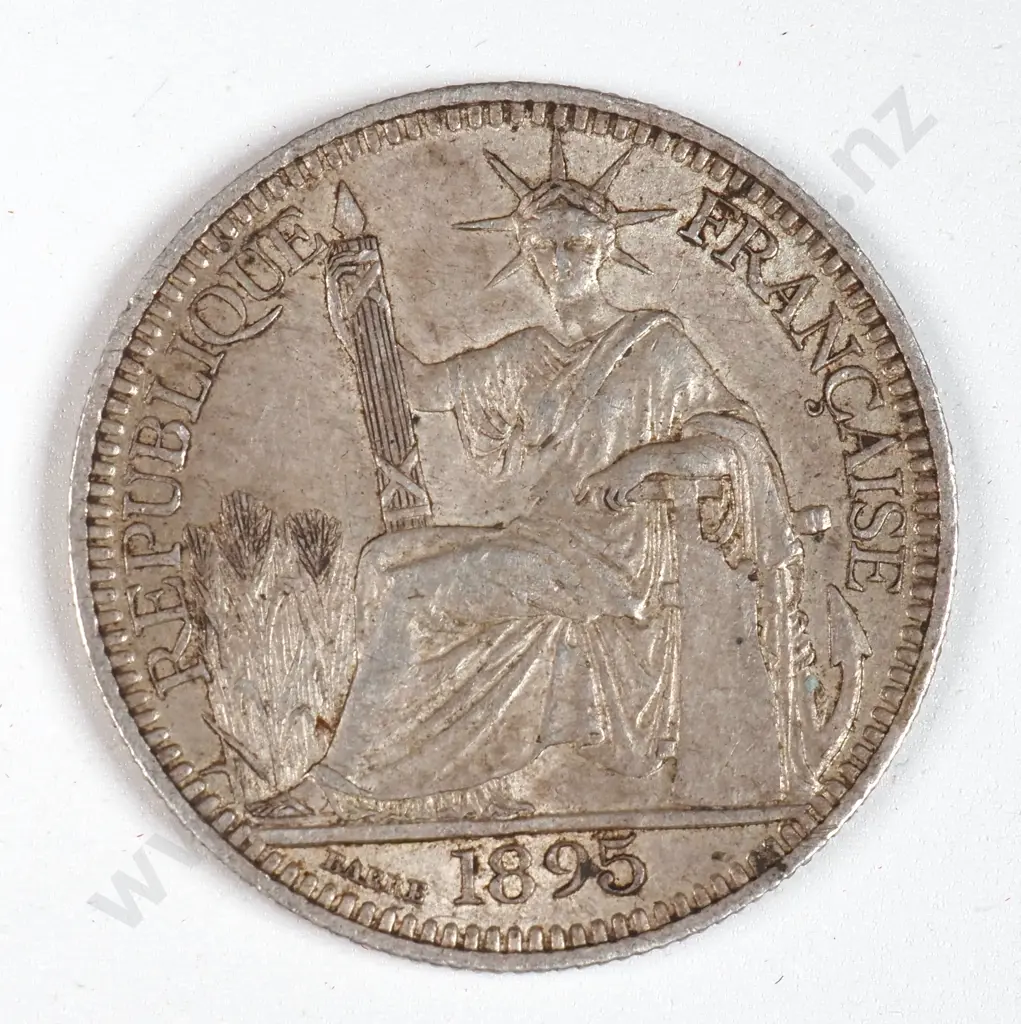 French Indo-China 1895 Ten Centimes, Extremely Fine Image 1++