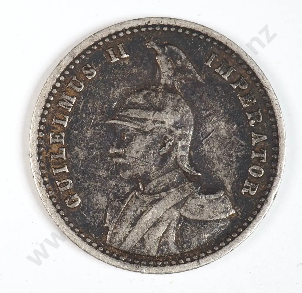 German East Africa 1909 Quarter Rupie, Very Fine Image 1++