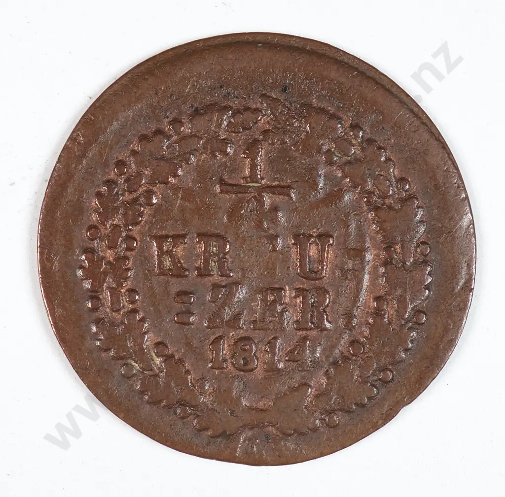 Germany Nassau 1814 Quarter Kreuzer, Very Fine Image 1++