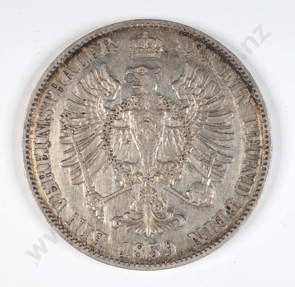 Germany Prussia 1859 'A' Thaler Extremely Fine Image 1++